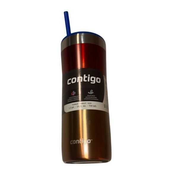 *New * Contigo Watermelon Ombre Streeterville Stainless Insulated Tumbler Sz 8.2 - Picture 1 of 13